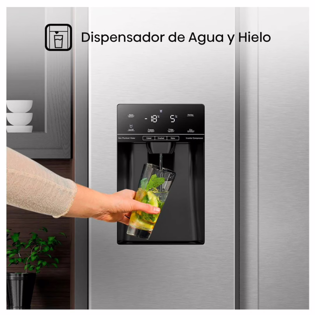 REFRIGERADORA SIDE BY SIDE DE 19.5 PC RS19W6WSN HISENSE - Imagen 3