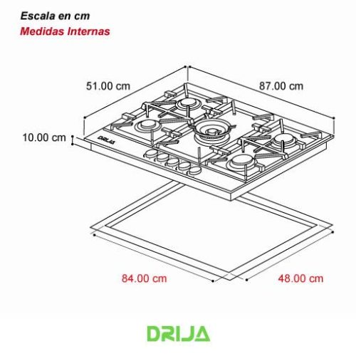 ESTUFA EMPOTRABLE MILAN 76 DRIJA - Imagen 2