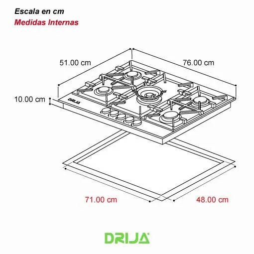 ESTUFA EMPOTRABLE TOSCANA 76 DRIJA - Imagen 2