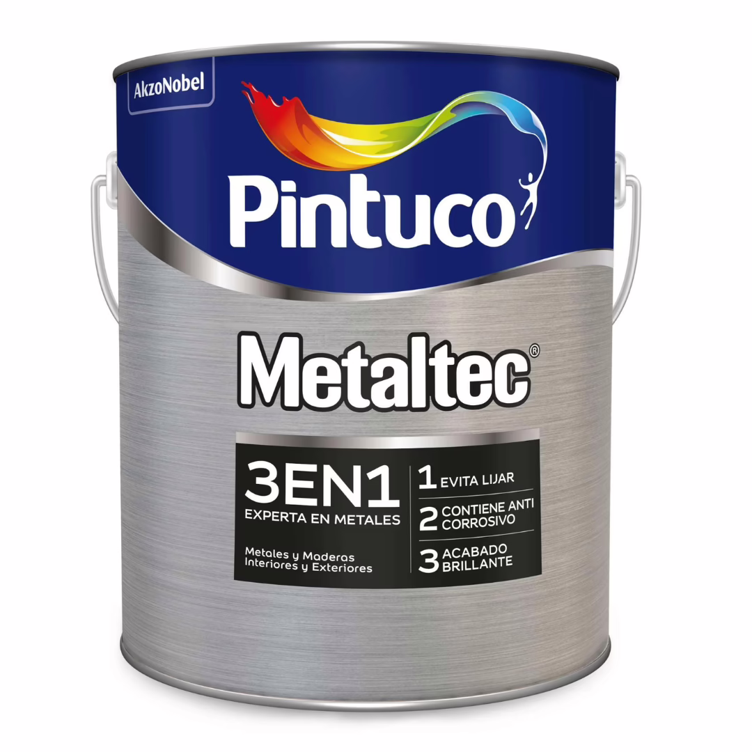 PINTURA METALTEC 3 EN 1 COLOR CAOBA 1 GALON PINTUCO