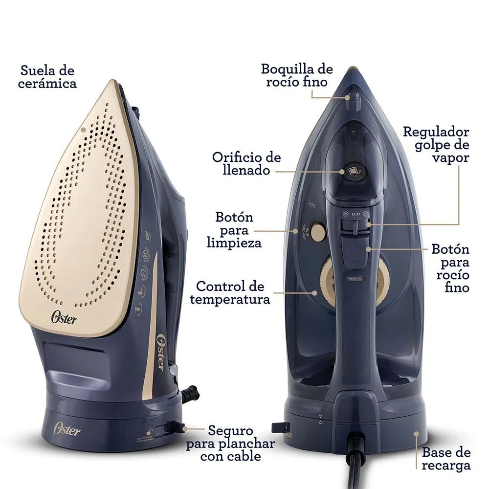 PLANCHA DE VAPOR INALAMBRICA 2 EN 1 GCSTCC5000 OSTER - Imagen 5