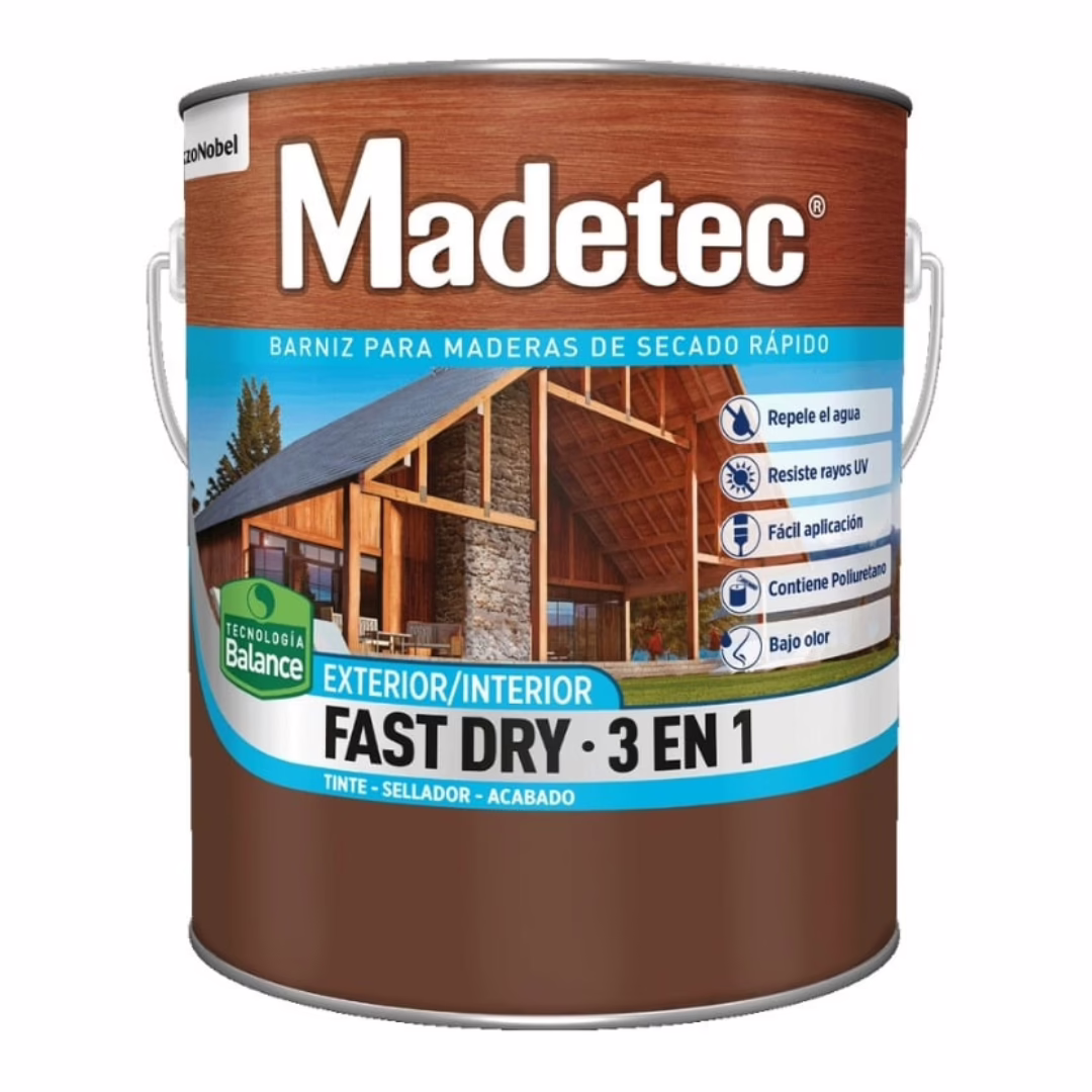 BARNIZ 3 EN 1 A BASE DE AGUA COLOR ROBLE CLARO 1 GALON PINTUCO