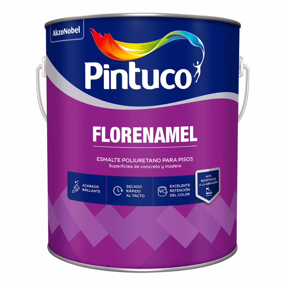 PINTURA ESMALTE DE POLIURETANO PARA PISO COLOR VERDE 1892 1 GALON PINTUCO