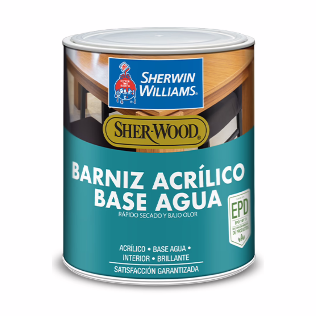 BARNIZ A BASE DE AGUA SEMI BRILLO SHERWIN WILLIAMS 1 GALON