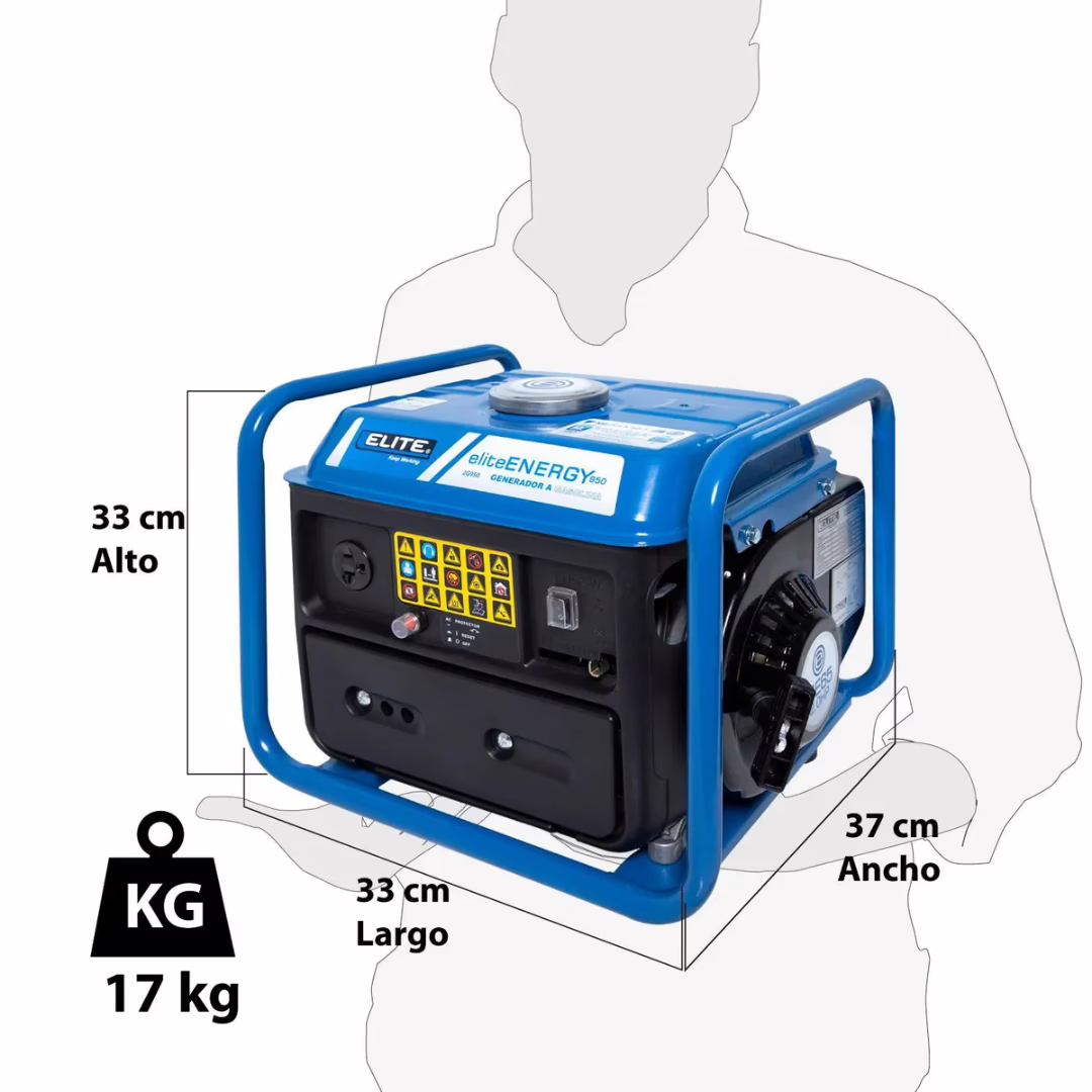 GENERADOR PORTÁTIL A GASOLINA 950W ELITE 2G950 - Imagen 8