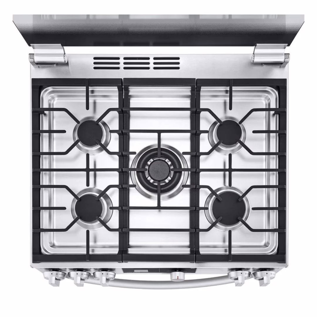 ESTUFA 30" LG LRGL5843S 5Q GAS TAPA DE VIDRIO - Imagen 5