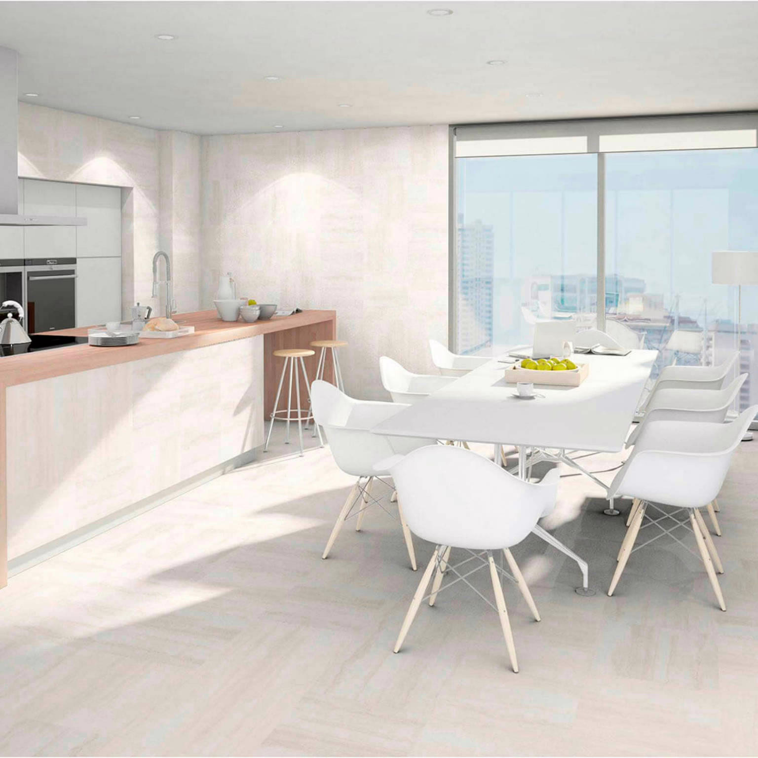 BALDOSA 45X45 TRAVERTINO MARFIL - Imagen 2