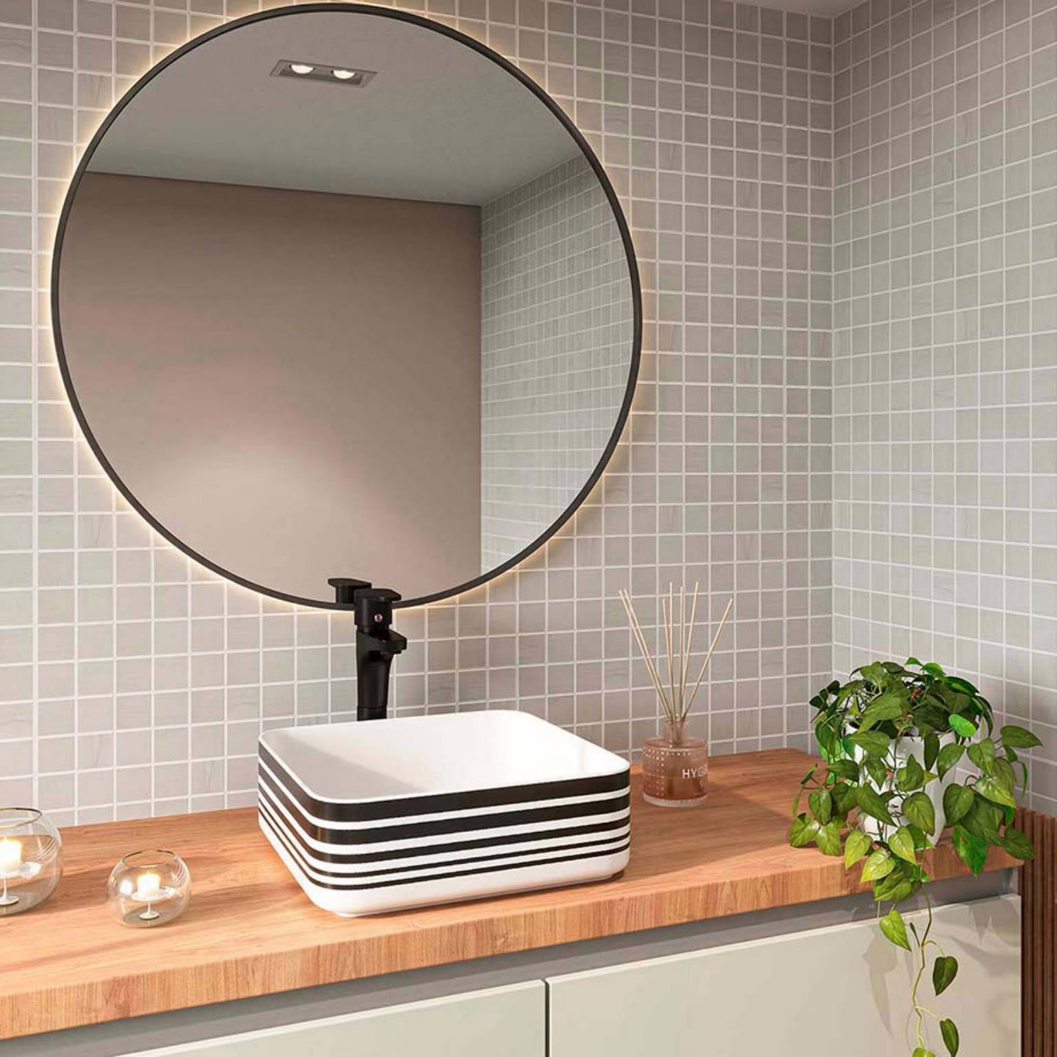 BALDOSA 30.5 X 30. 5 MALLA EMILIA GRIS0227 - Imagen 2