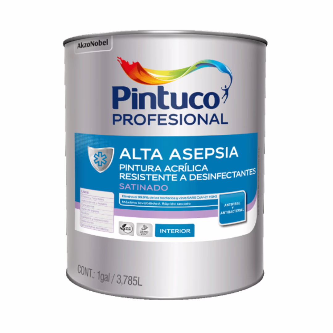 PINTURA ACRILICA ALTA ASEPSIA BASE BLANCA DE 1 GALON PINTUCO 5891706